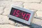 IndustryClock-4-40-V-4-EXT industrial clock 4pcs of 40mm red digits, hh:mm, RS485, stainless steel